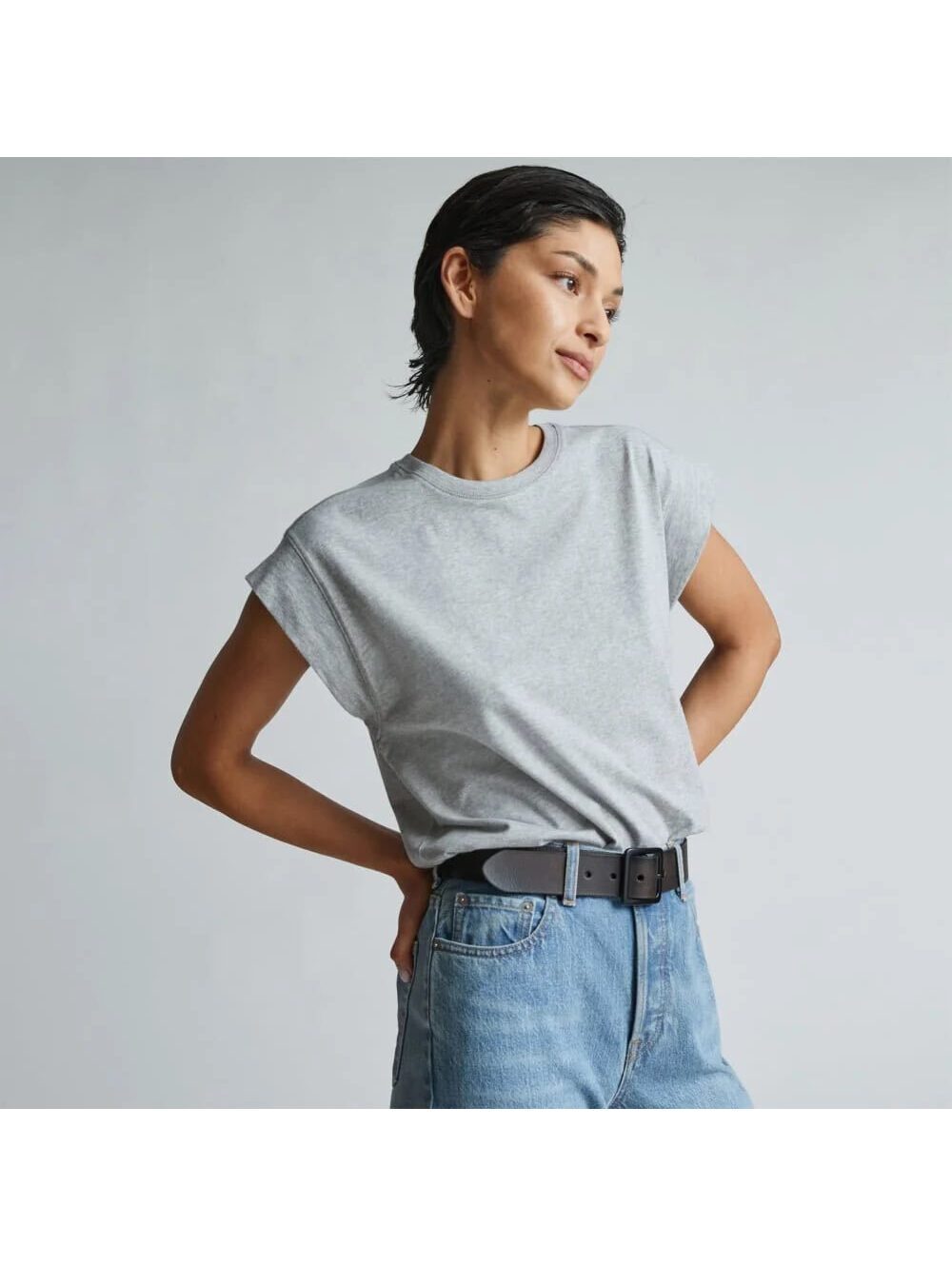 Everlane The Muscle Tee | Heather Gray Organic Cotton | XS